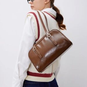 Cider Boston shoulder faux leather bag purse inside pocket NWT